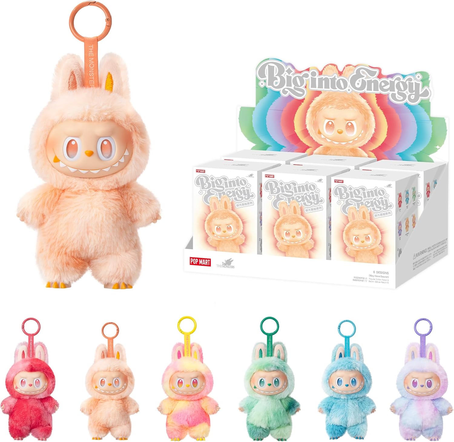 POP MART The Monsters Big into Energy Series-Vinyl Plush Pendant Blind Box, 6PCs Blind Box Figures, Random Design Action Figures Collectible Toys Home Decorations, Whole Set